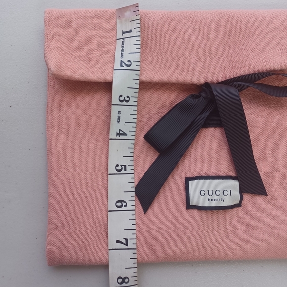 Gucci Pink 100% Linen Beauty Pouch - Picture 7 of 12